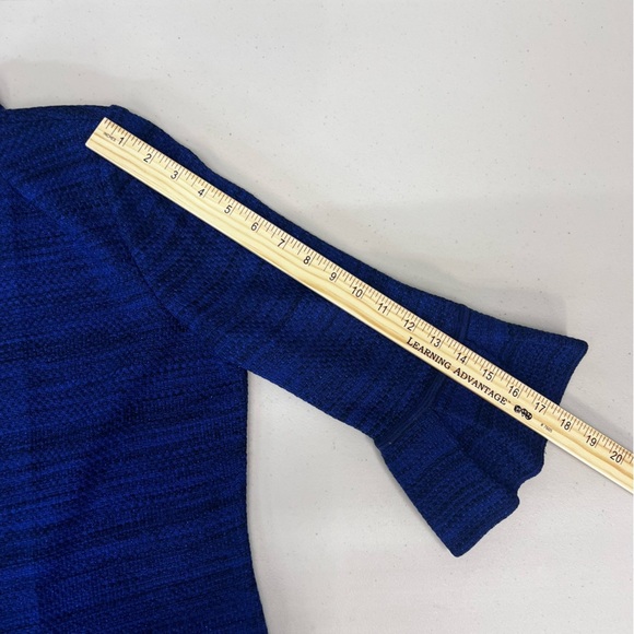 Ming Wang Cobalt Blue Beaded Ruffle Sleeve Blazer Jacket Size Small - Picture 9 of 9